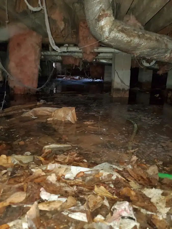 Crawl space flood assessment for Commercial Water Damage Restoration in Uhrichsville